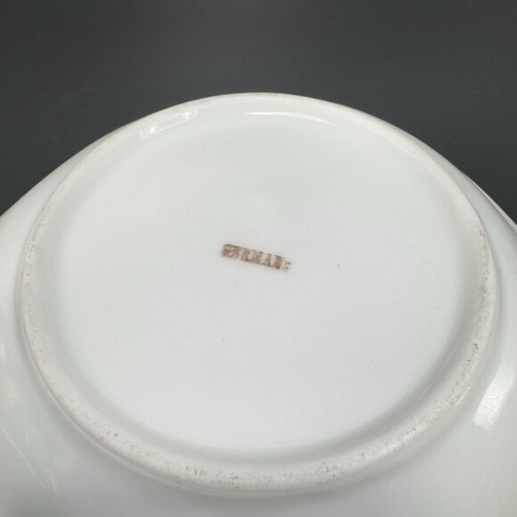 1960s German Porcelain Hand Painted Dish Plate With Handle Artist Signed Vintage - Picture 12 of 13